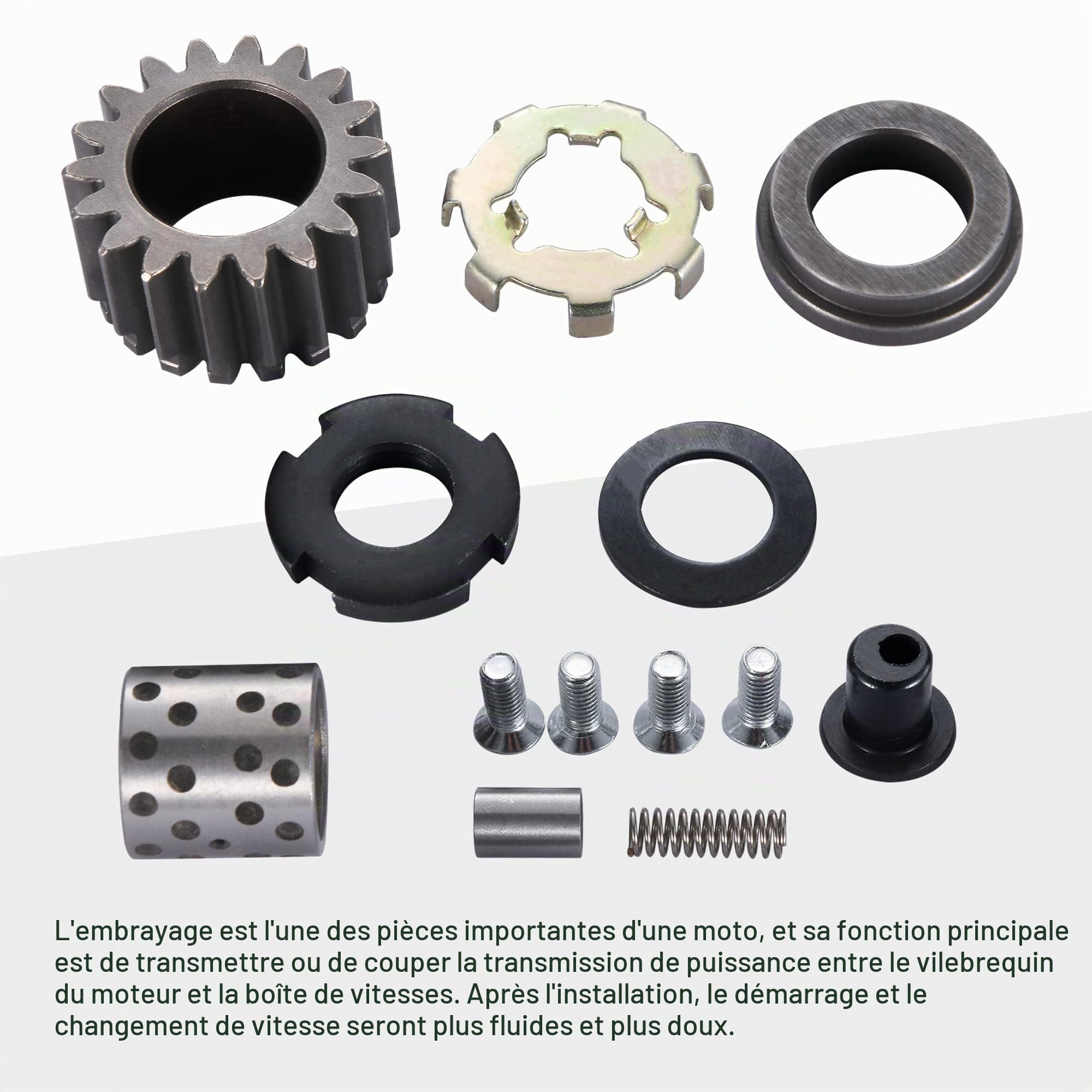 GOOFIT Ensemble d'embrayage Manuel Robuste Remplacement pour Moto Tout-Terrain 50 CC 70 CC 90 CC 110 CC 125 CC.