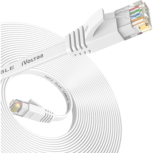 iVoltaa Flat Cat 6 Ethernet Cable 10 Feet