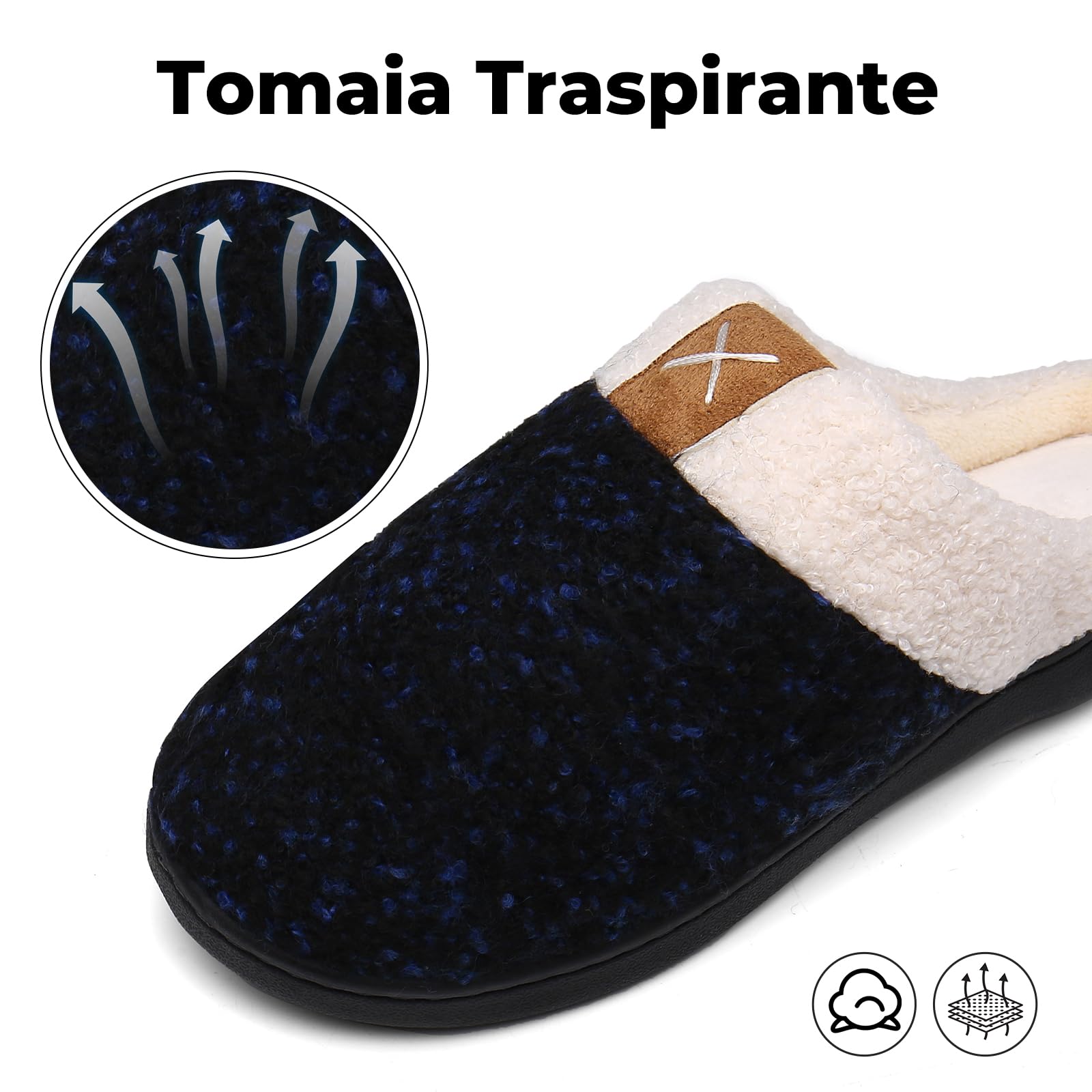 Mishansha Pantofole Donna Uomo Memory Foam in Caldo Cotone Scarpe da Casa