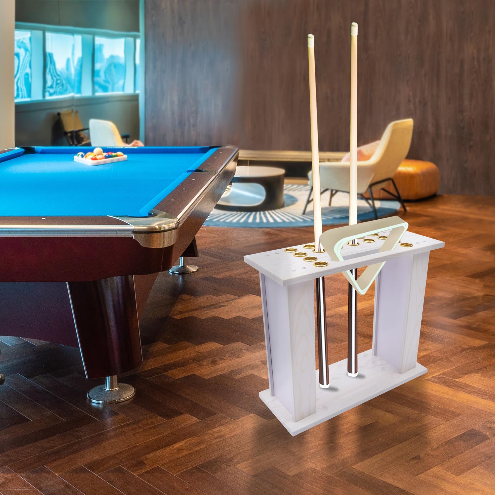 Support De Billard 16 Trous GAOUSD – Vintage, Solide, Rangement Malin Pour Queues, Cannes Et Même Verres
