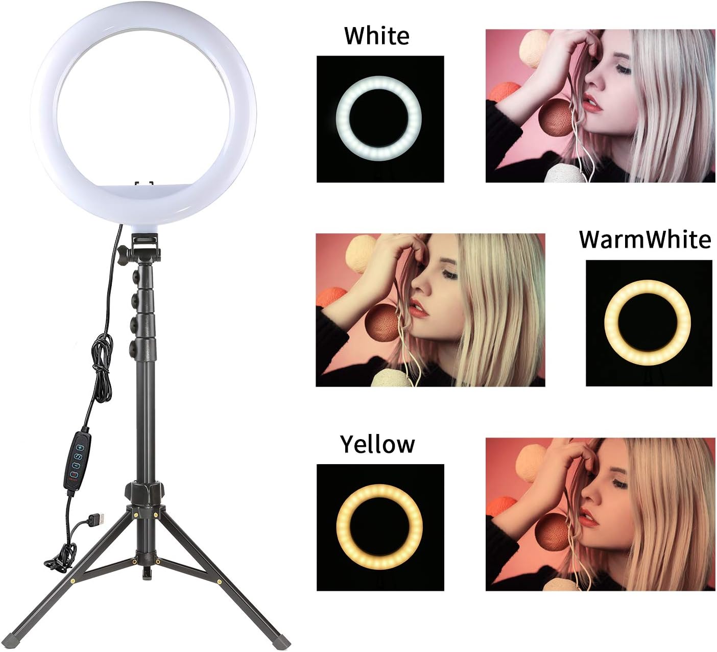 Exclusive Discount 80% Offer LED Ring Light for YouTube and Tiktok, 12Dimmable Ring Light with 67 Inch Adjustable Tripod for Makeup, Photography,Video Live Streaming,Vlog Phone and Ipad