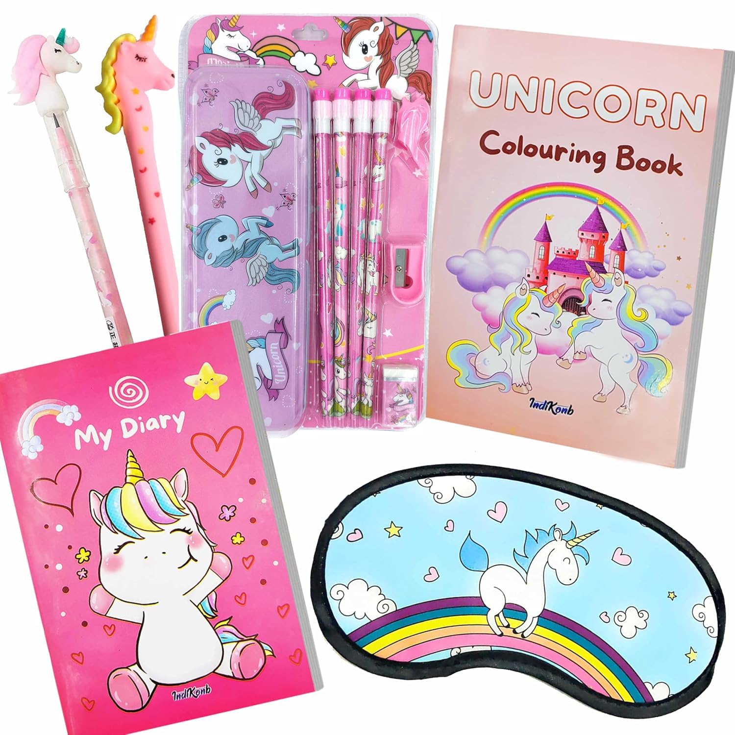 Papeterie licorne pour fille de 6 à 8 ans : carnet de notes et stylos