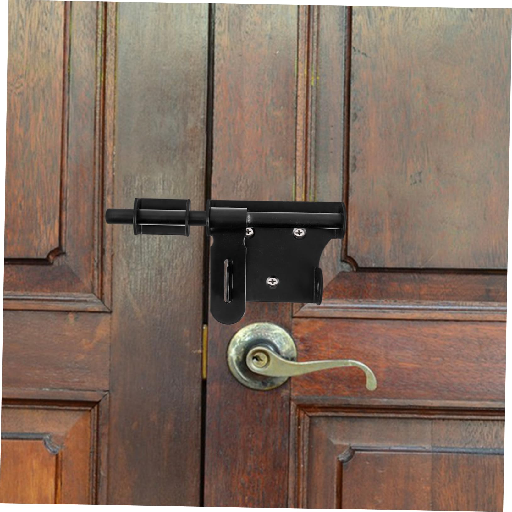 TOPBATHY 5 Pezzi Chiusura a vista del bullone della porta cancello inossidabile cromo con serratura porta lucchetto porta serratura di sicurezza per porta scorrevole fermo della porta Black
