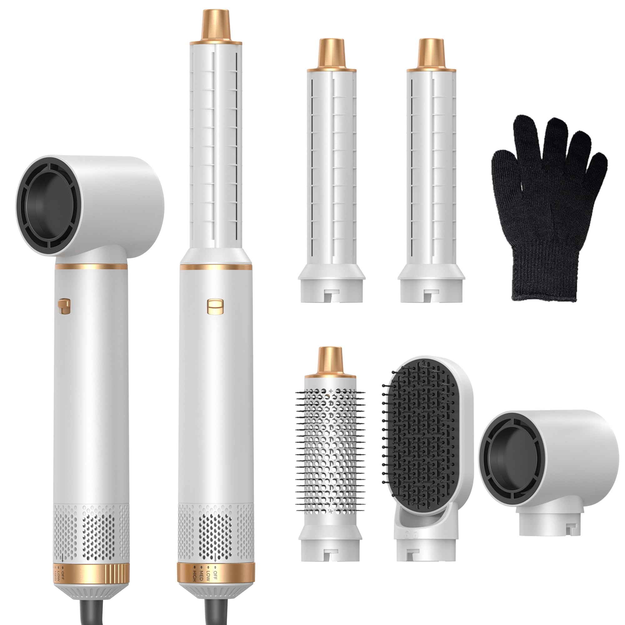 5 in 1 Hair Styler Airbrush 5 in 1 Multi Styler, Air Styler 5 in 1 mit Air Curler, Haartrockner, Bürste Haartrockner zum Trocknen und Stylen Glätten Volumizing Curling Sleeking