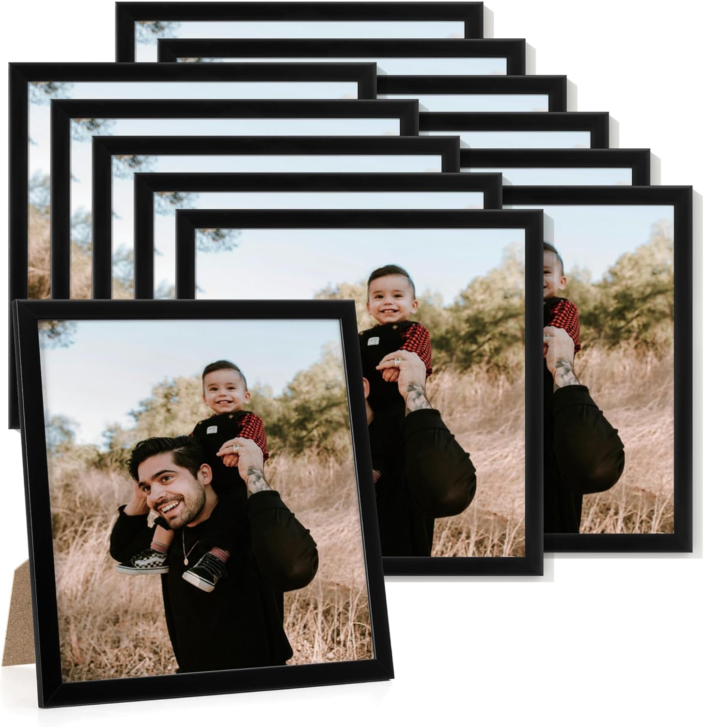 Heimlove 10x10 Picture Frame Set of 12,Photo Frames Display Pictures 10"x10",Black Picture Frames 10x10 Wall Gallery Collage Wall Mount or Tabletop Display for Certificate Document
