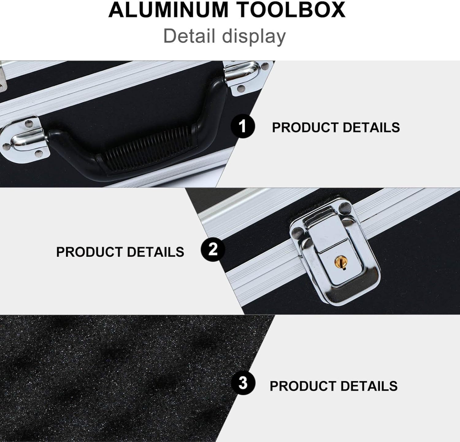 DOITOOL Portable Tool Box Multifunction Hard Storage Case with Foam Inserts 19.68X11.02X5.11In Durable Parts Organizer for Hand Tools and Small Equipment