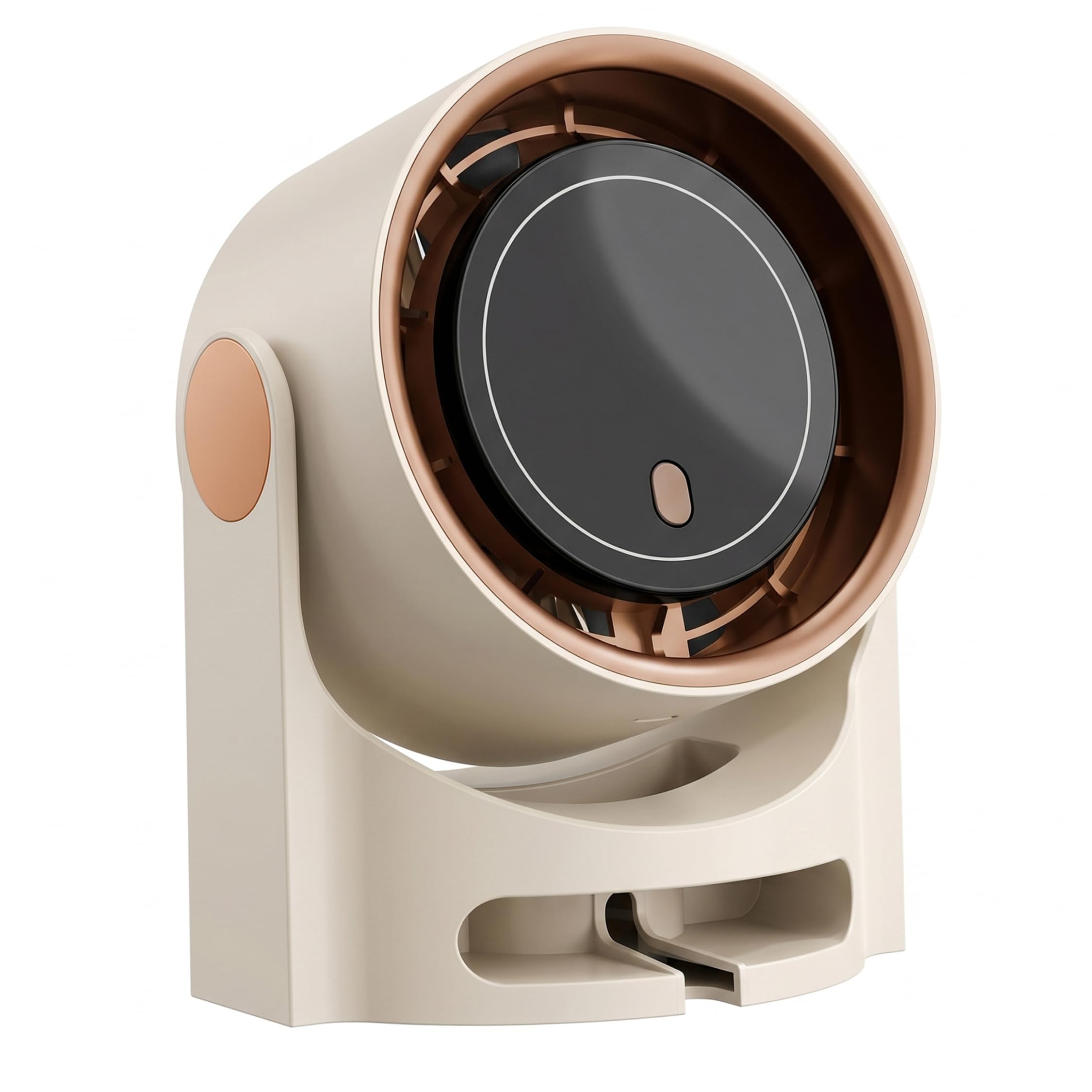 Gemuseeee Small Portable Fan 3 Mode Small Quiet Desk Fan USB Rechargeable Portable with Turbo Air Circulation & Digital Display White