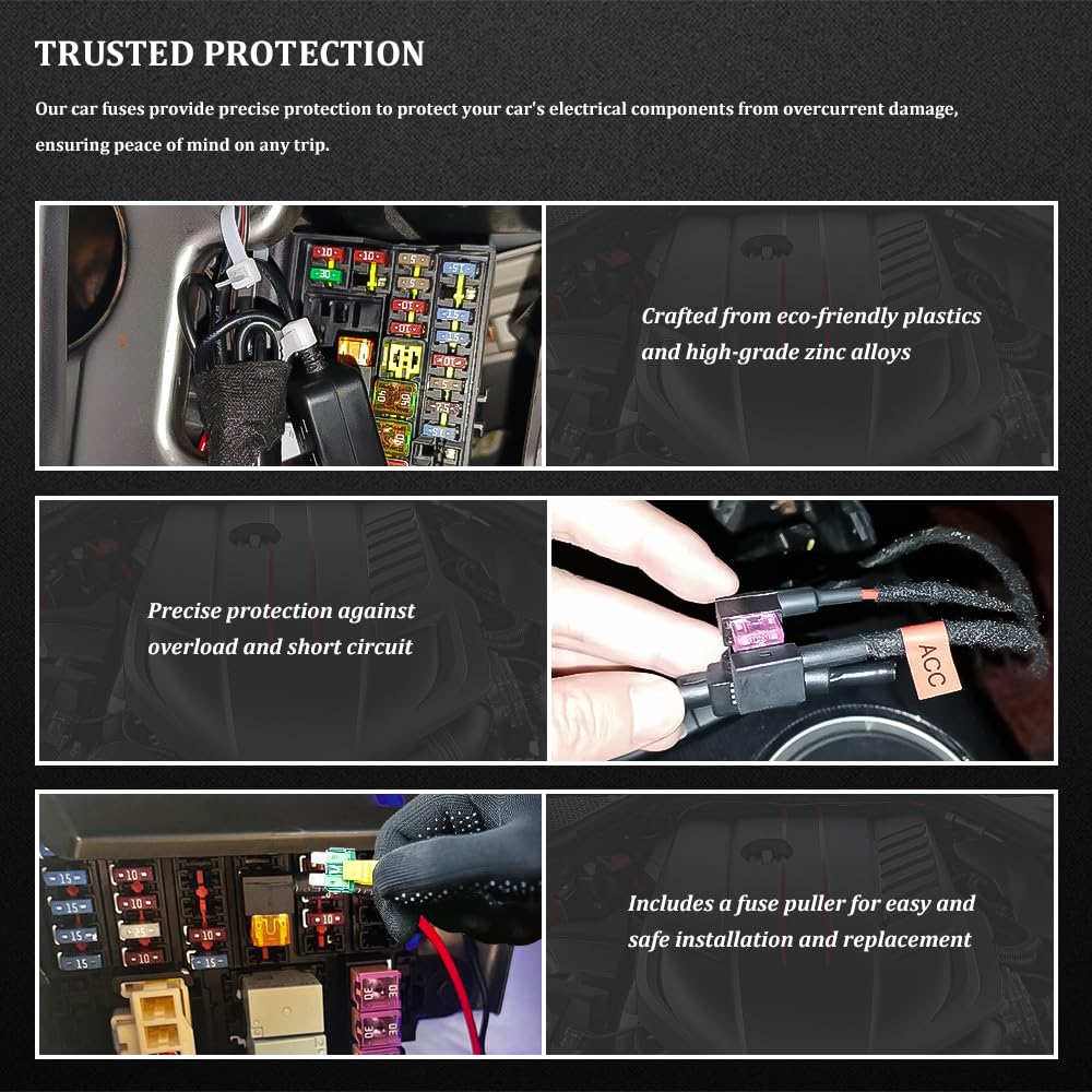 HAOBO Kit assortito di 120 fusibili per auto, mini fusibili a basso profilo, assortimento di fusibili a lama con estrattore per fusibili, 2A, 3A, 5A, 7,5A, 10A, 15A, 20A, 25A, 30A, 35A, per auto,