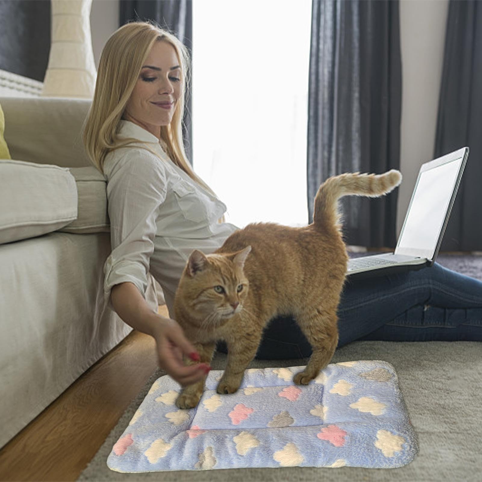 Fulenyi Beruhigende Haustierdecke | Weiche und warme maschinenwaschbare Katzendecken - Hundekissen für Hundewelpen und Katzen, Welpendecken für Hauskatzen und Hunde, Kätzchenbett gegen Nervosität und