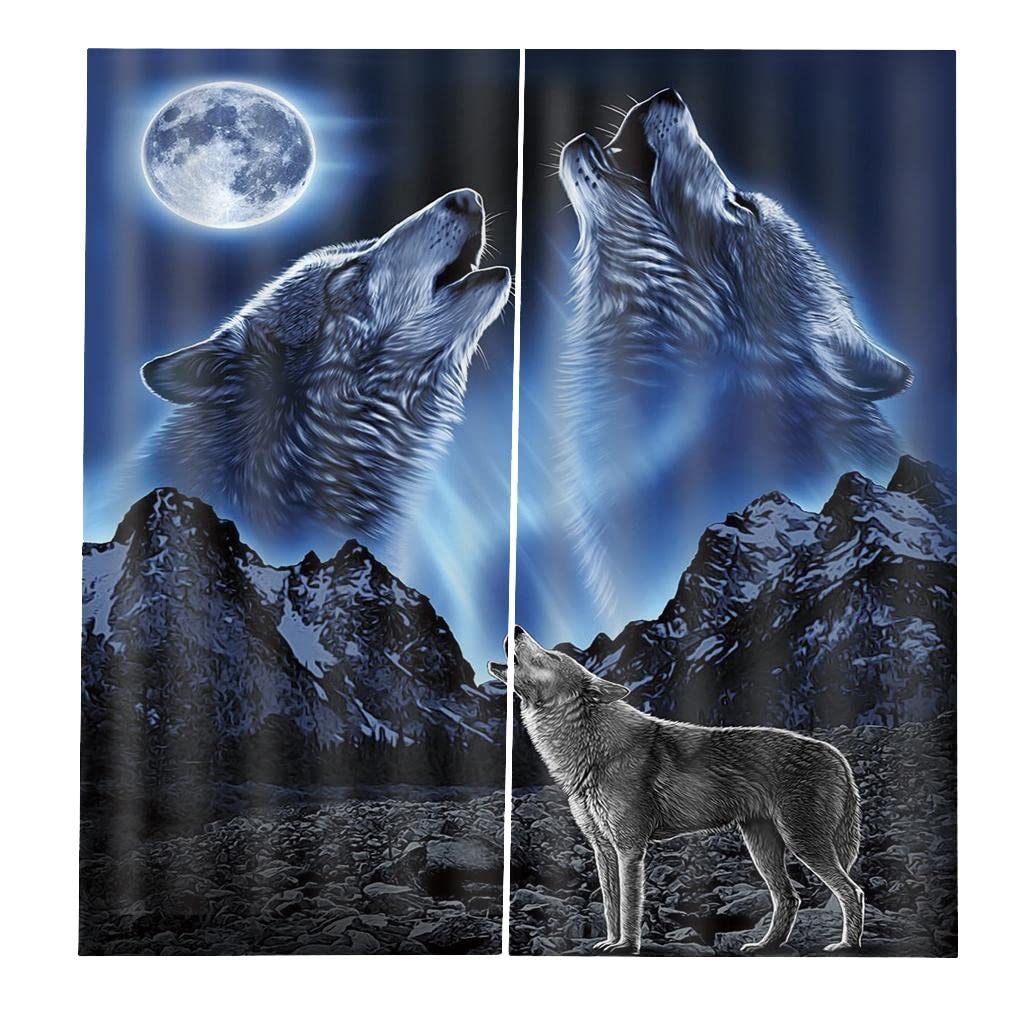 Rideaux à motifs loup pour créer un cocon mystique dans une chambre d'ado