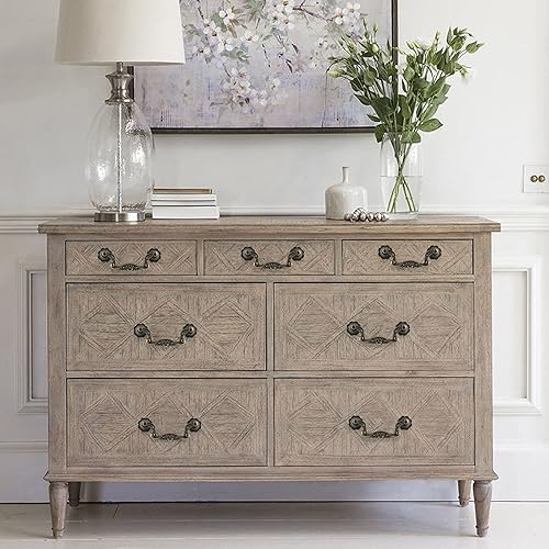 Miniatura 6 de 5 manijas de cajón con caída de 3 pulgadas (2.992 in) entre agujeros - 3.7 pulgadas de longitud total, tiradores de gabinete de fianza de bronce