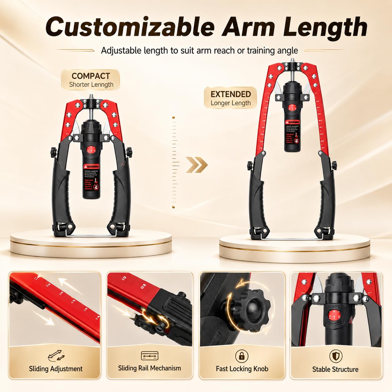 Power Twister, Entrenador de Brazos Twister hidráulico, Dispositivo de Entrenamiento de Pecho con Brazo hidráulico Ajustable de 10-200 kg Equipo de Musculación para Brazos, Hombros, Pecho, bíceps