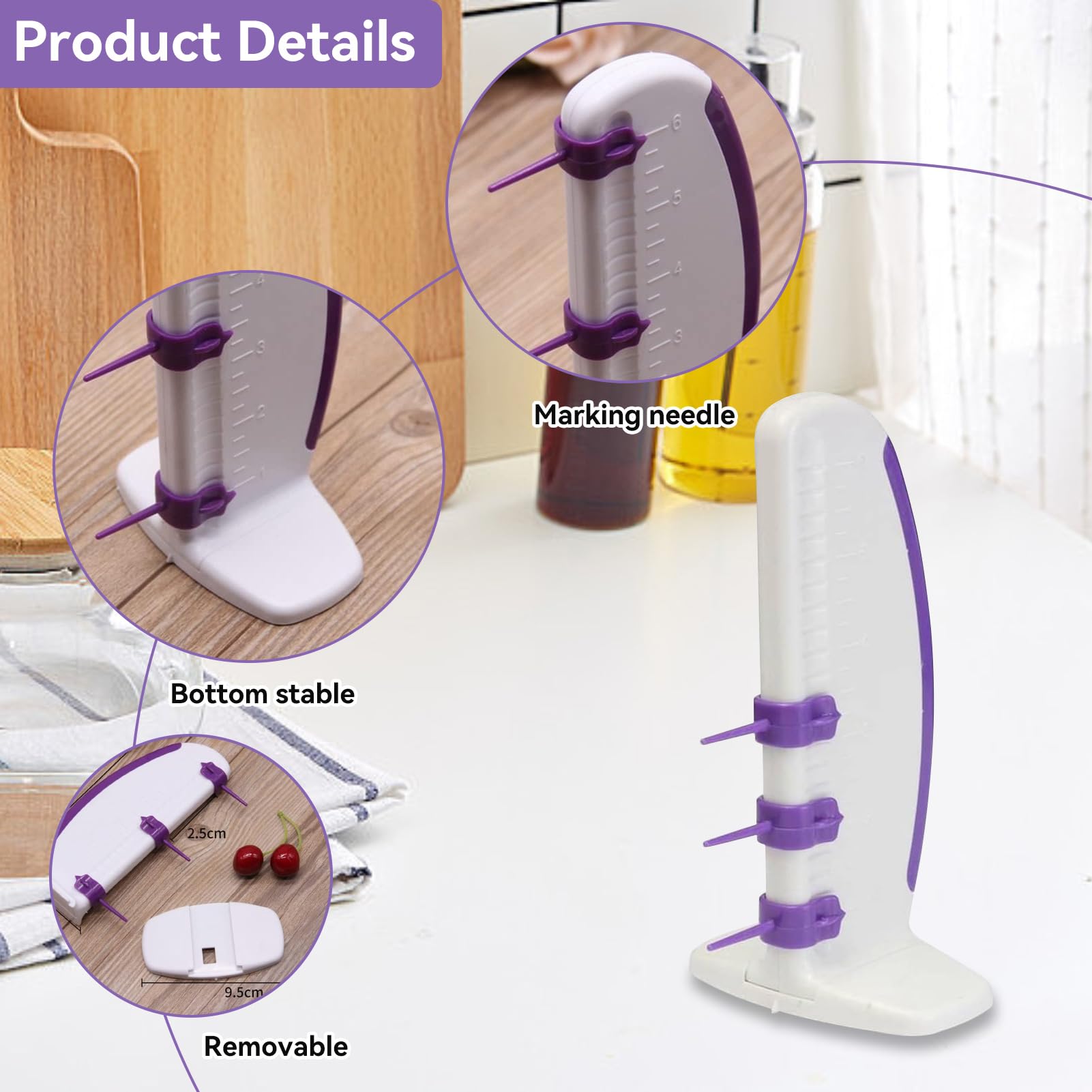 HERCHR Cake Measuring Marker Draw Balance Ruler, Cake Scraper Smoother Acrylic Cake Scraper Cake Edge Side Decorating Tools Cake Leveler Cake Scraper Cake Scraper Smoother Dough Scoring Tool
