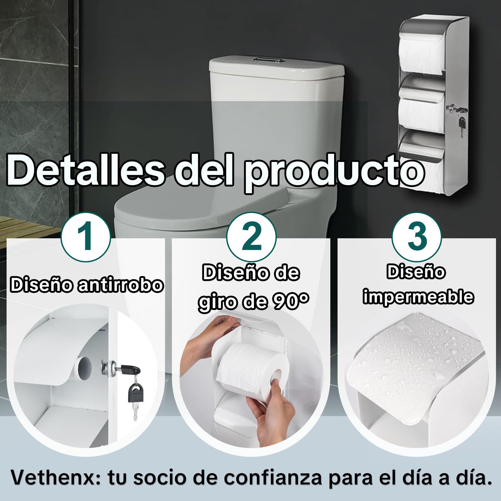 Dispensador de Papel higiénico Comercial,Dispensador de Papel higiénico