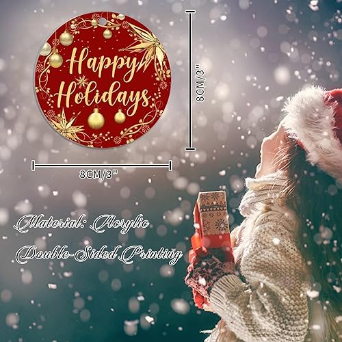 Vista 27 de Christmas Ornament Merry Christmas Y'all Ornament for Christmas Tree Decor Gold Snowflake Ball Wreath Xmas Tree Decorations 3in Acrylic Ornament