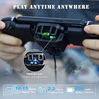Wireless Gamepad Controller for iPhone iOS Android Switch PC with Cool Conduction Plate RGB Cooling Fan, Phone Controller Joystick for iPhone 16/15/14/13, Samsung, LG, Google, Turbo/Macro Function, COD