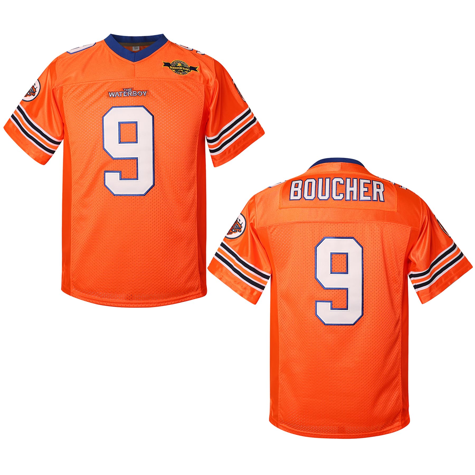 MESOSPERO Youth Bobby Boucher Jersey 9 The Waterboy Sandler 50th Anniversary Movie Football Jersey Orange (X-Large,Youth-9 Orange)