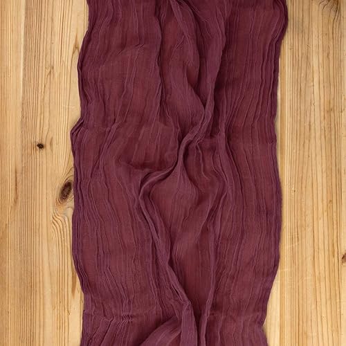 Miniatura 24 de Koyal Wholesale Camino de mesa de estopilla para decoración de boda, tela de gasa de tela transparente para granja rústica, fiesta bohemia nupcial,