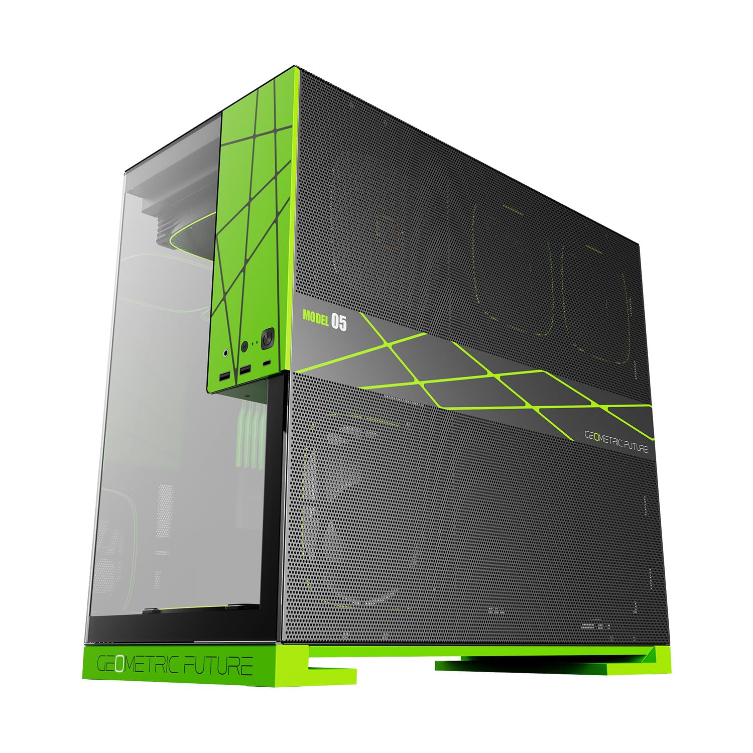 Amazon | GEOMETRIC FUTURE ミドルタワーPCケース Model 5 NV Edition
