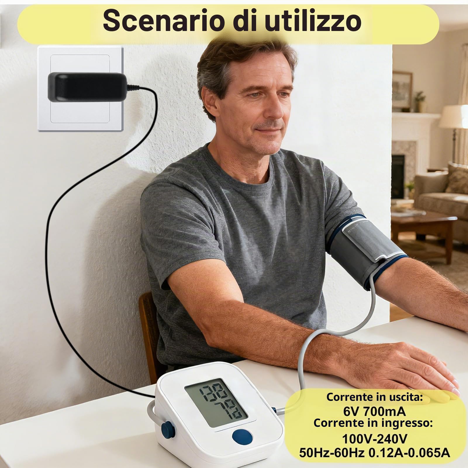 6 V Alimentatore 6 V Caricatore Tensiometro per Omron HHP-CM01 M2 M3 M4 M6 M7 M2 Basic, M3 Comfort, M7 Intelli IT, X2 X3 X4 X6, X2 Basic, X7 Smart Charger Adattatore di alimentazione per Omron