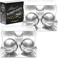 Vista 8 de 2 bolas de whisky de acero inoxidable XXL premium de 55 mm con bandeja para congelador - Piedras para enfriar whisky, bolas de hielo