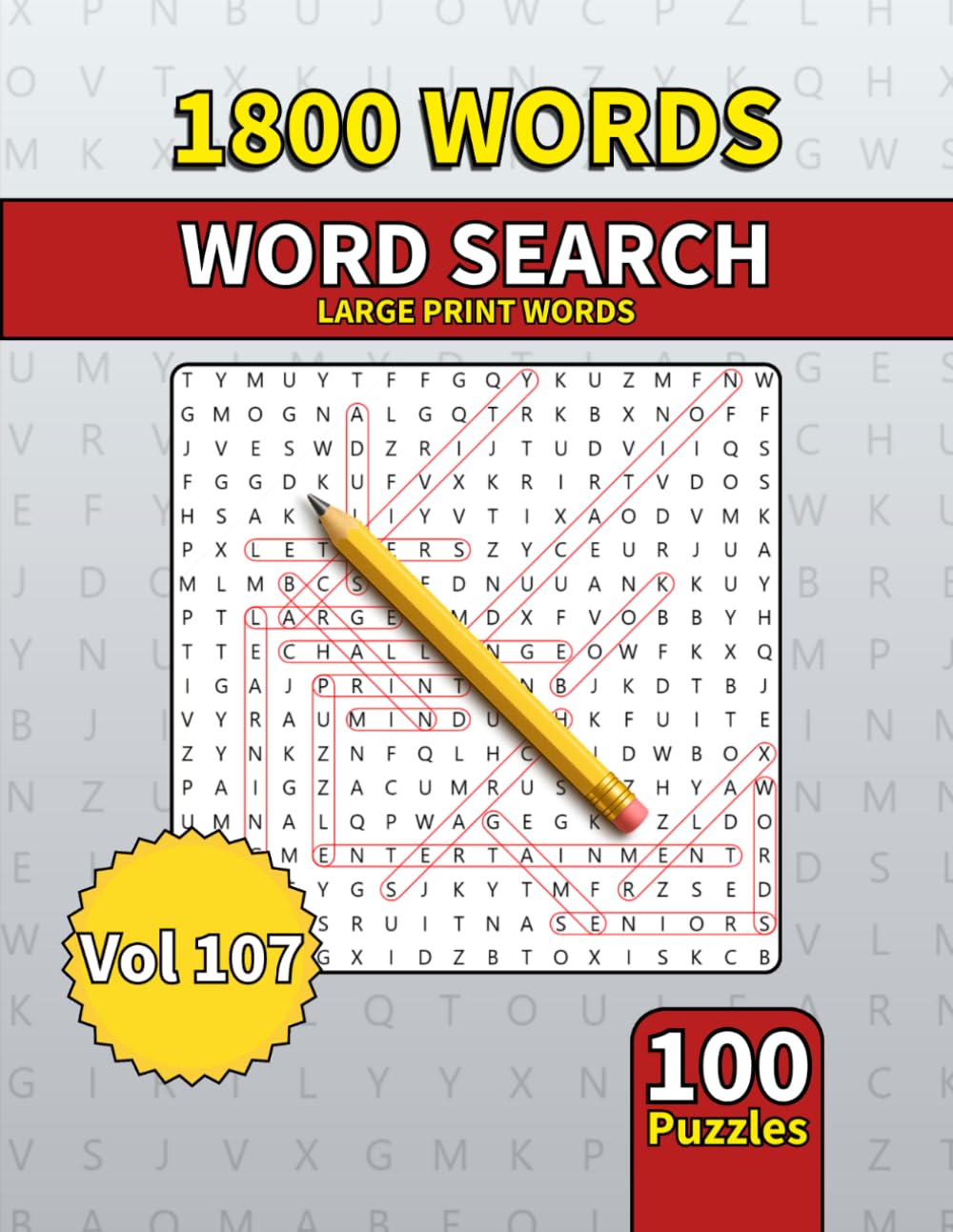 Large Print Word Search Book for Adults: 1800 Words - 100 Puzzles - Varied Themes - Perfect for Adults, Seniors & Teens - Vol 107