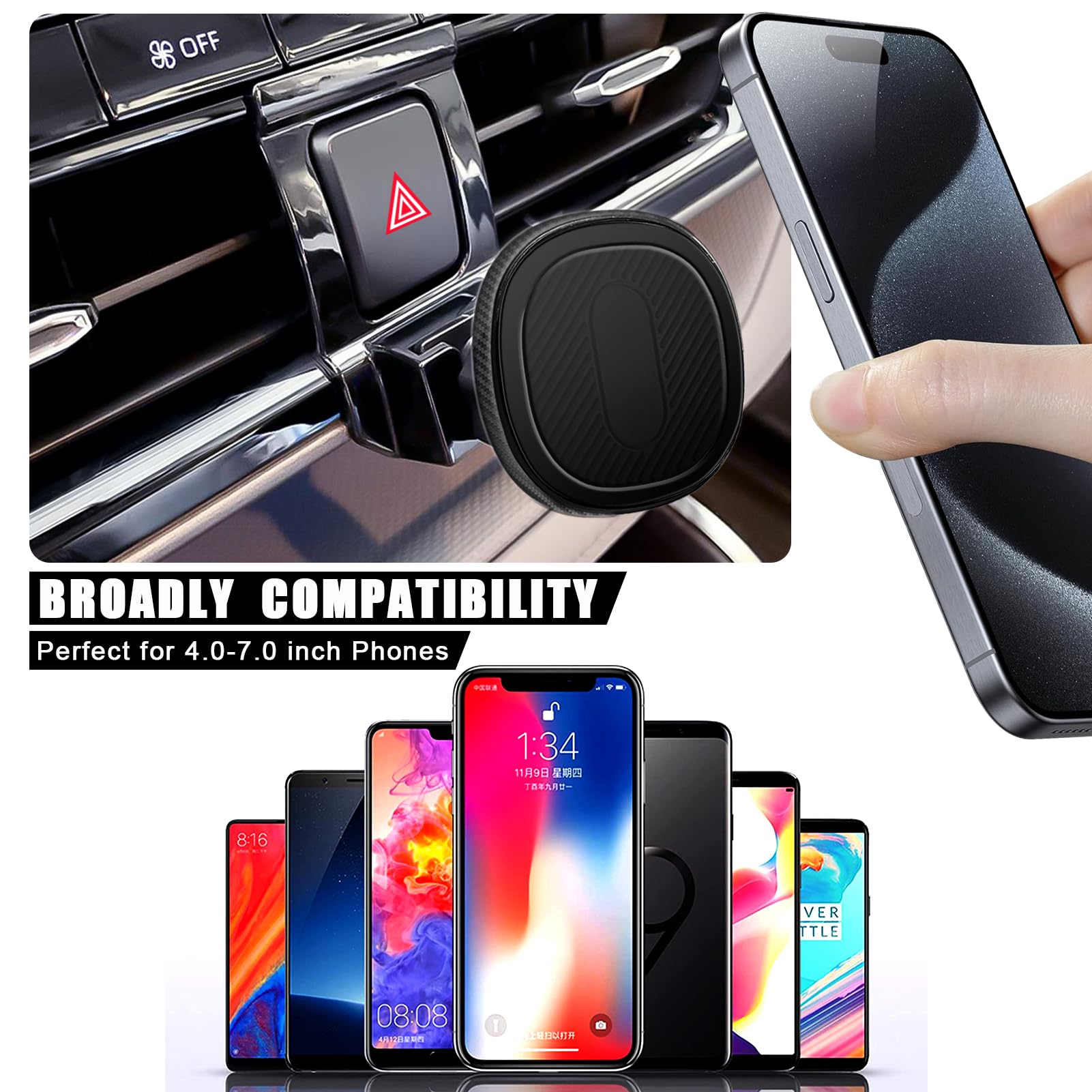 Soporte magnético para teléfono de coche, soporte de navegación magnético para rejilla de ventilación, para Toyota Highlander/Hybird 2020 2021 2022, soporte magnético personalizado para iPhone