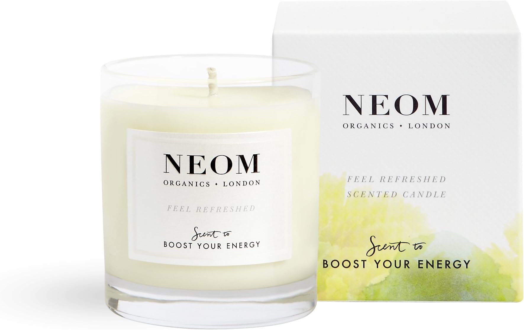 Neom Scent to BOOST YOUR ENERGY - Sicilian Lemon & Fresh Basil Scented Candle - 1 Wick