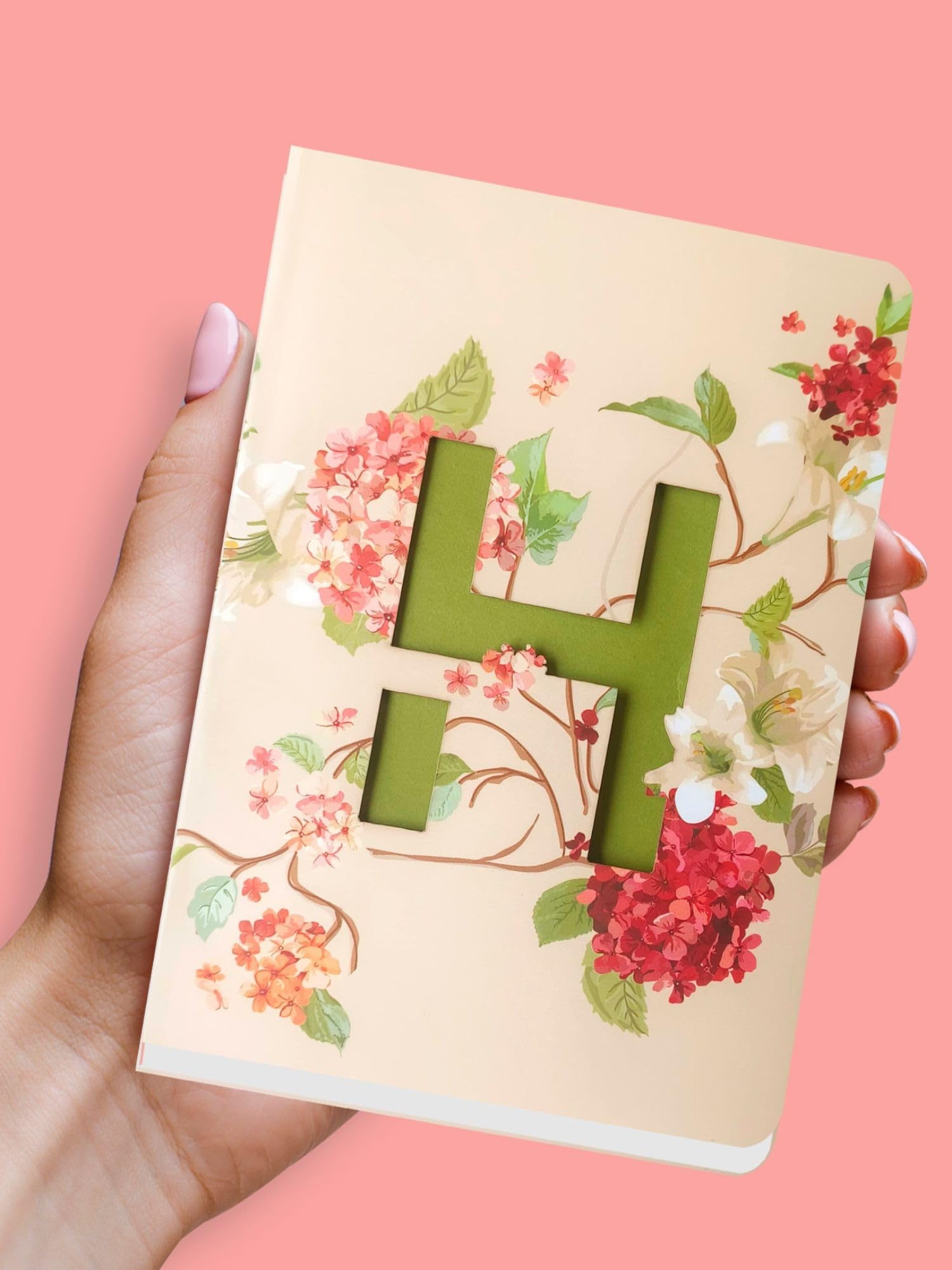 DOODLE Initial H Lasercut Diary Notebook, B6 (6.69 X 4.72 X 0.5 Inches), 192 Pages, 80 GSM, Gift for Women