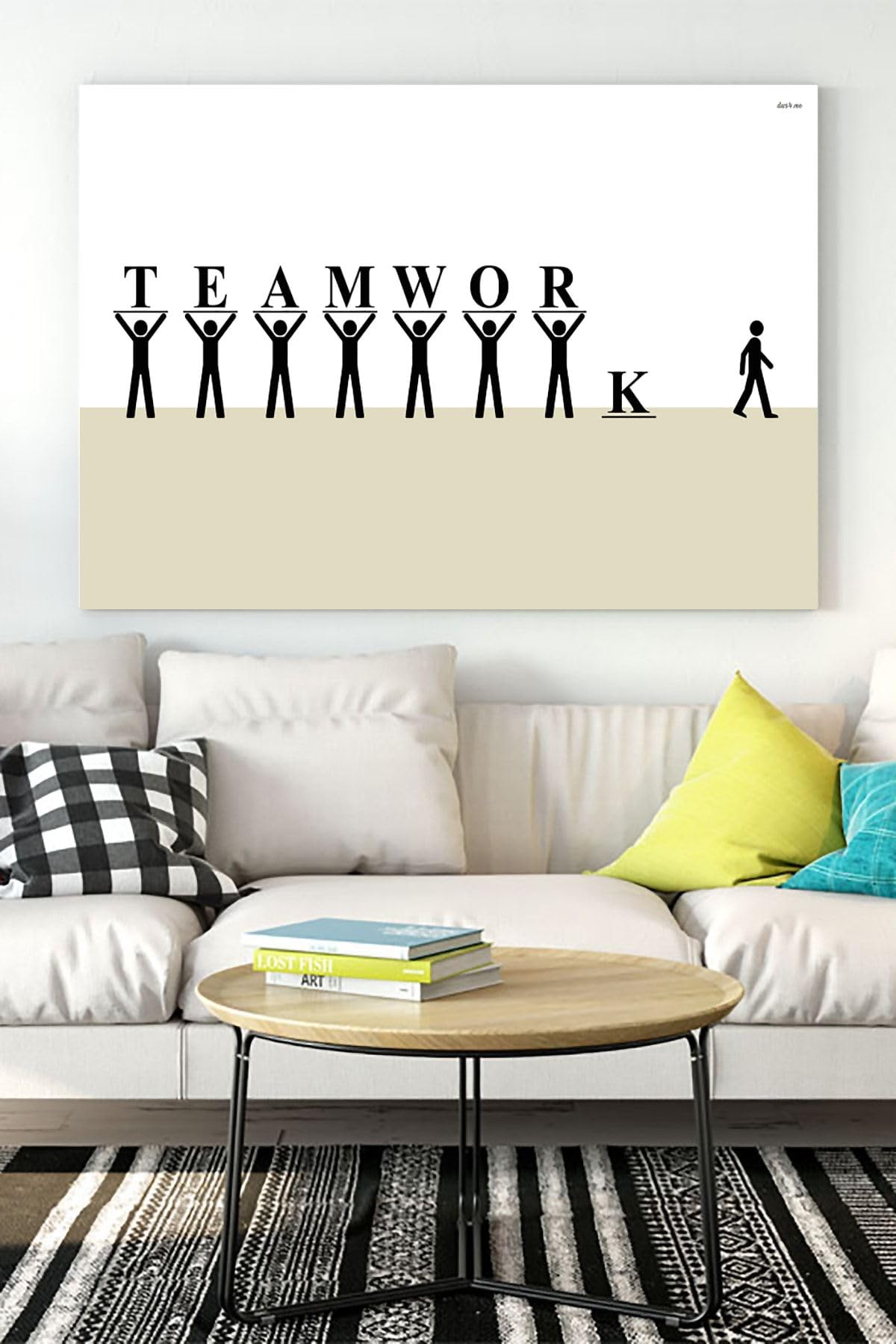 Postermanya (pster18061) Takım Çalışması Eğlenceli Mizahi Kanvas Tablo 30 x 40
