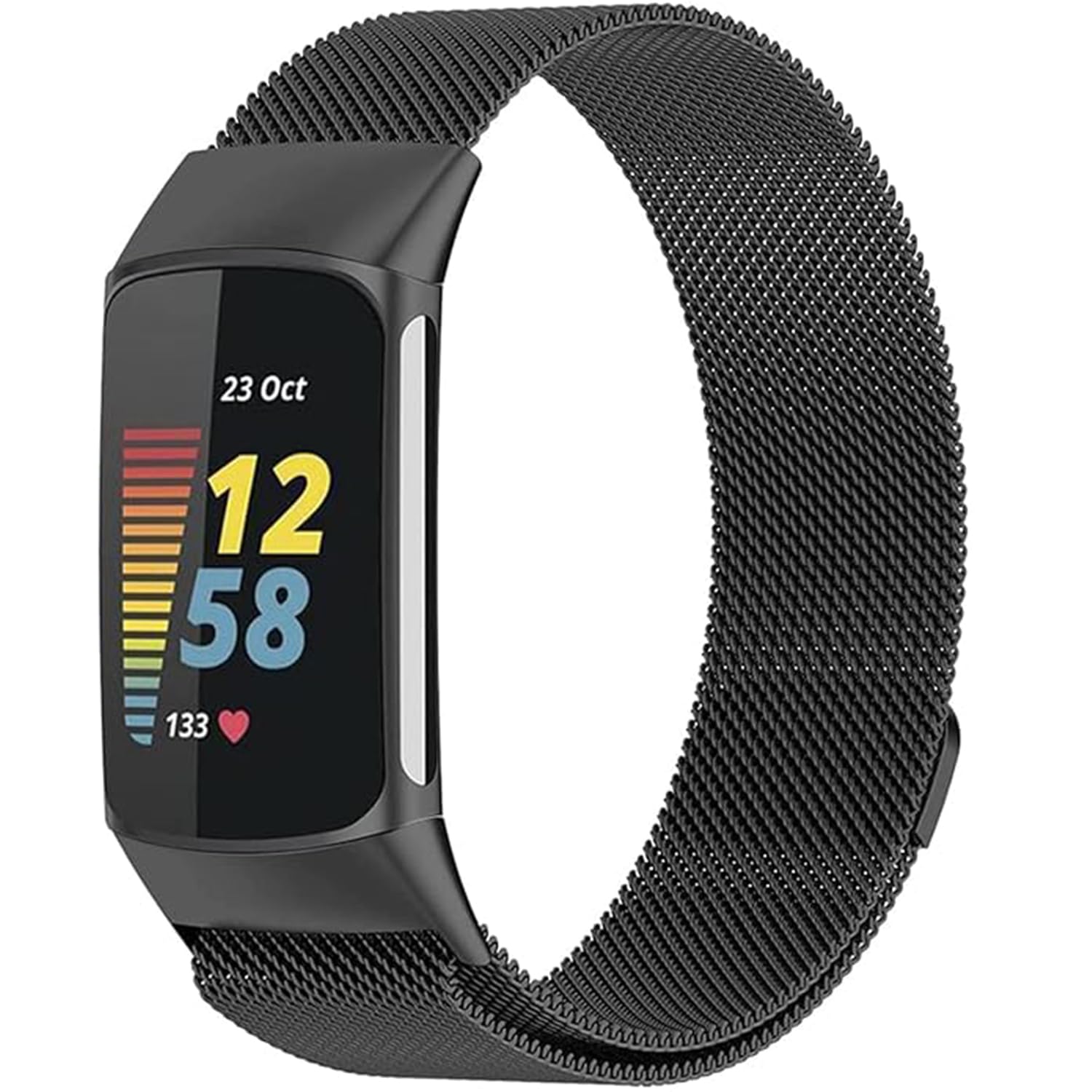 TASLAR Magnetic Mesh Loop Bands Clasp Adjustable Stainless Steel Metal Strap Bracelet Replacement Wristband Compatible with Fitbit Charge 6 / Charge 5 Activity Tracker, Black (B09SM11S6N) Amazon Price History, Amazon Price Tracker