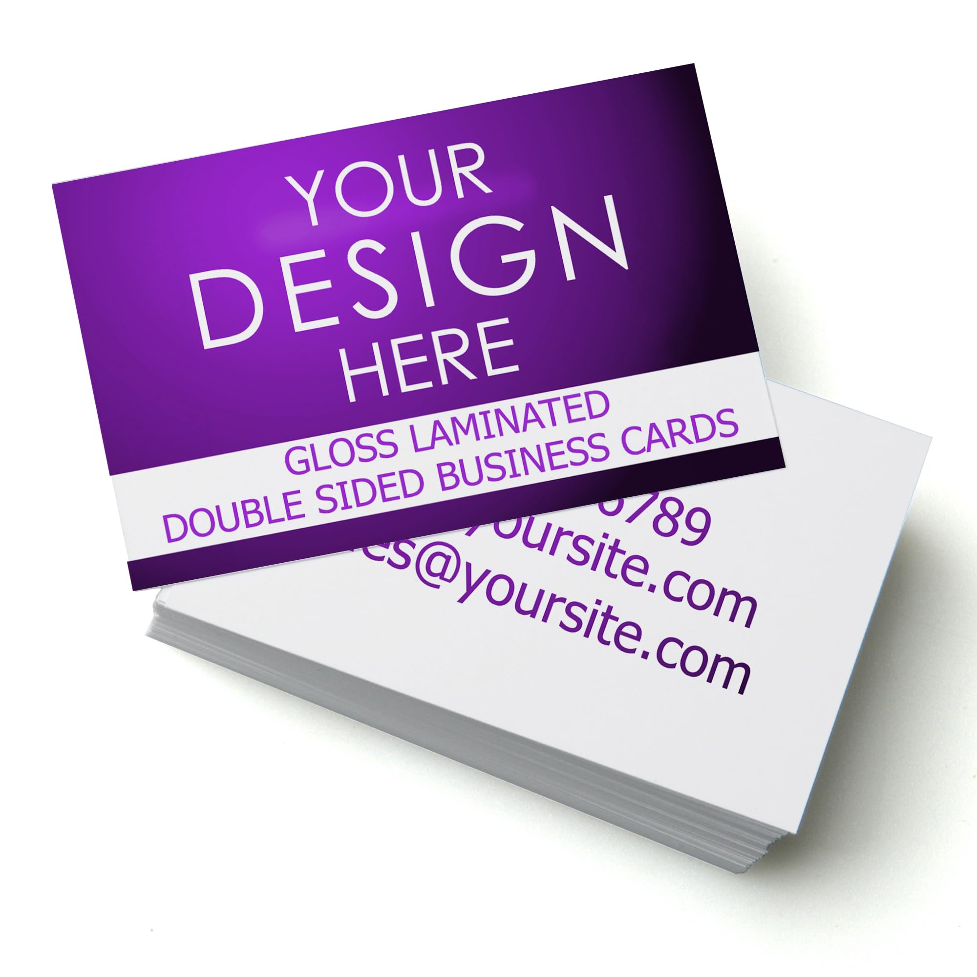 Personalised Business Cards - Double Sided, Professional Digital Printing, Custom Cards (400gsm Gloss Laminated, 100)