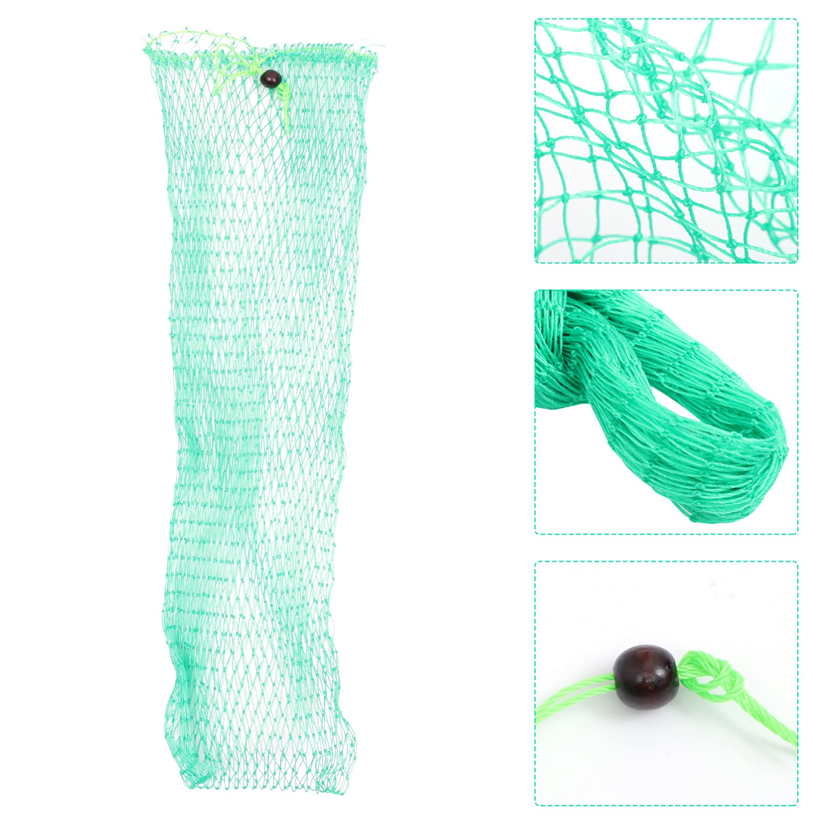 Mipcase Lot De 4 Filets De Pêche Tissés À La Main Capacité avec Cordon De Serrage Sécurisé pour La Pêche en Rivière 2 Pièces X 4
