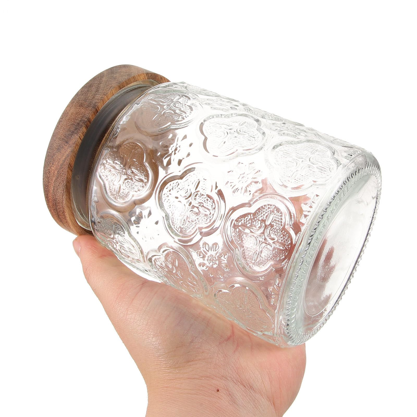 UKCOCO 2 Piezas Tarro de Cristal con Tapa de Madera 700ml Hermético
