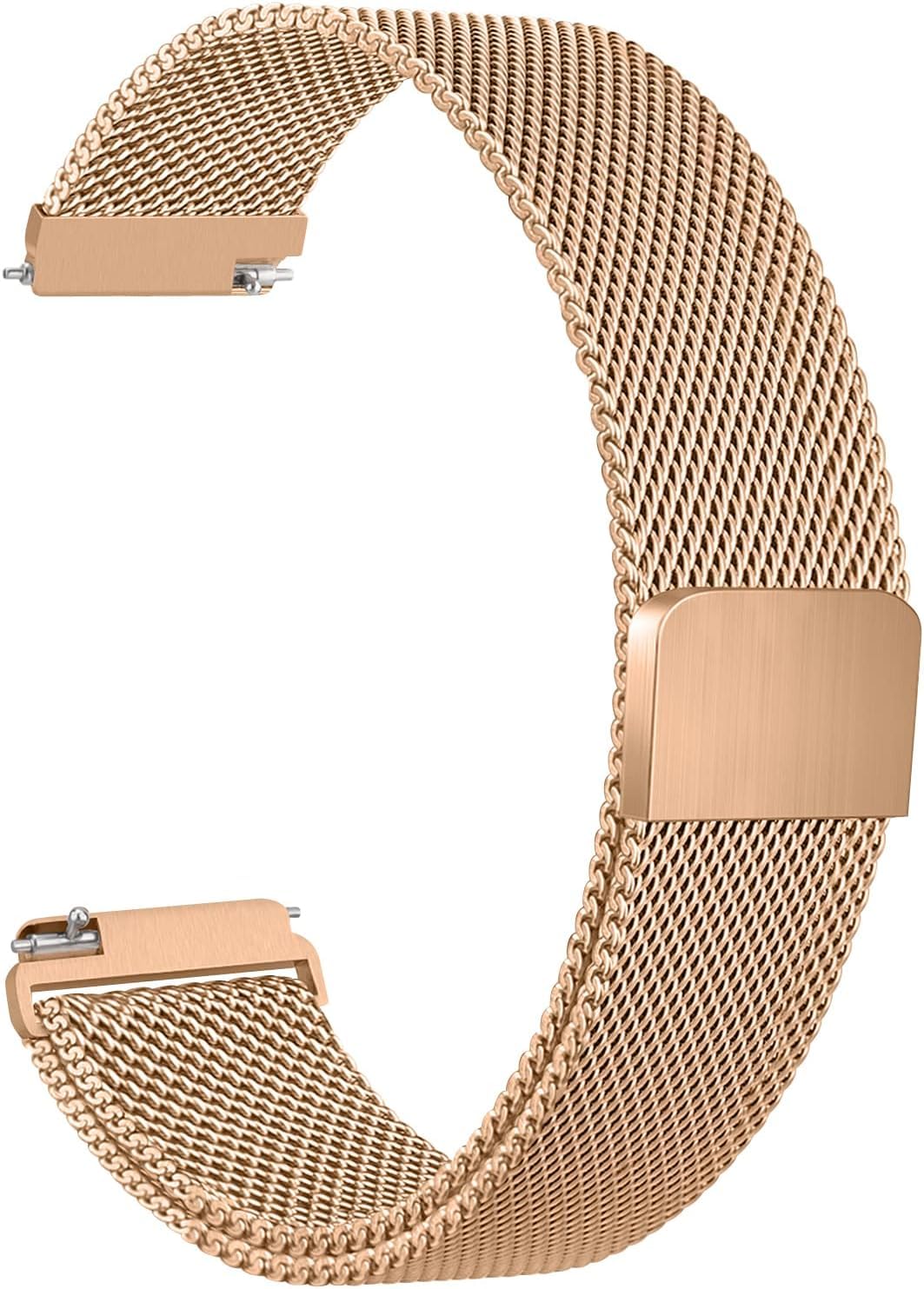 VEROX Stainless Steel 19mm Strap for Smart Watch Strap with Magnetic Buckle Compatible with Boat Storm, Noise Colorfit Pro, and All The 19mm Smart Watch - Gold-image-18