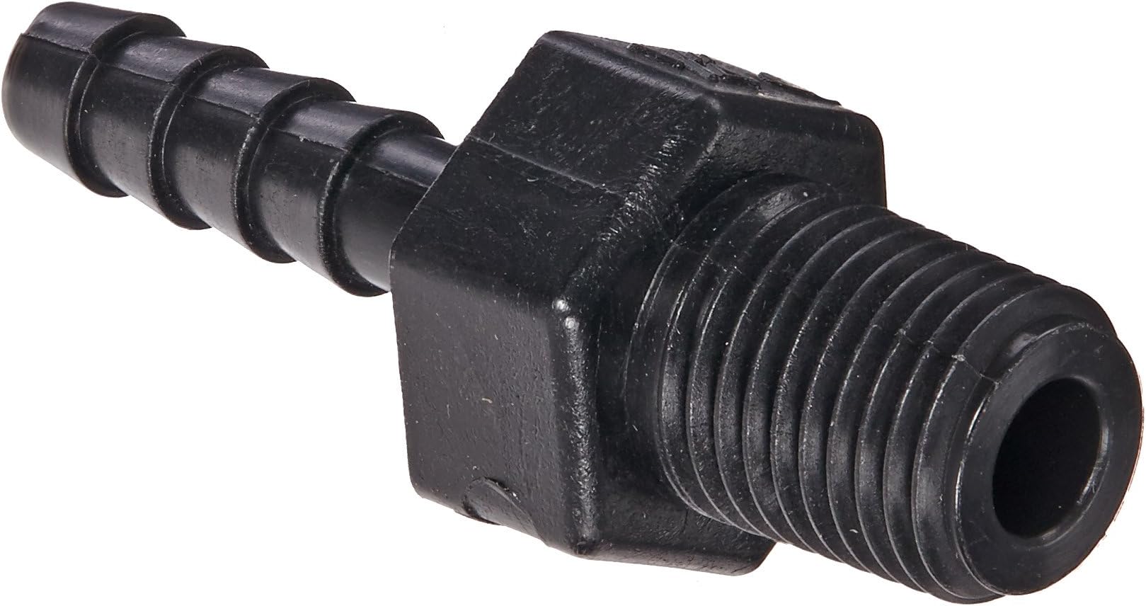 HB025 Polypropylene Hose Fitting, Adapter, 1/4" NPT Male x 1/4" Barbed
