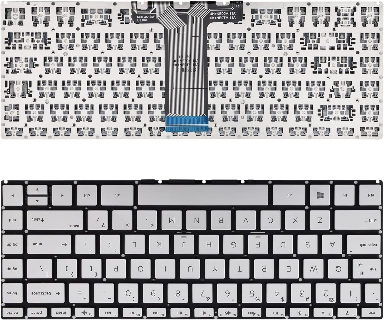 BHOMANI Laptop Keyboard Compatible for HP Pavilion 14-BF 14-BS 14-BK 14-CB 14-CF 14-BP 14-BW 14-CC 240 G6 245 G6 246 G6 Silver US Layout Laptop Keyboard