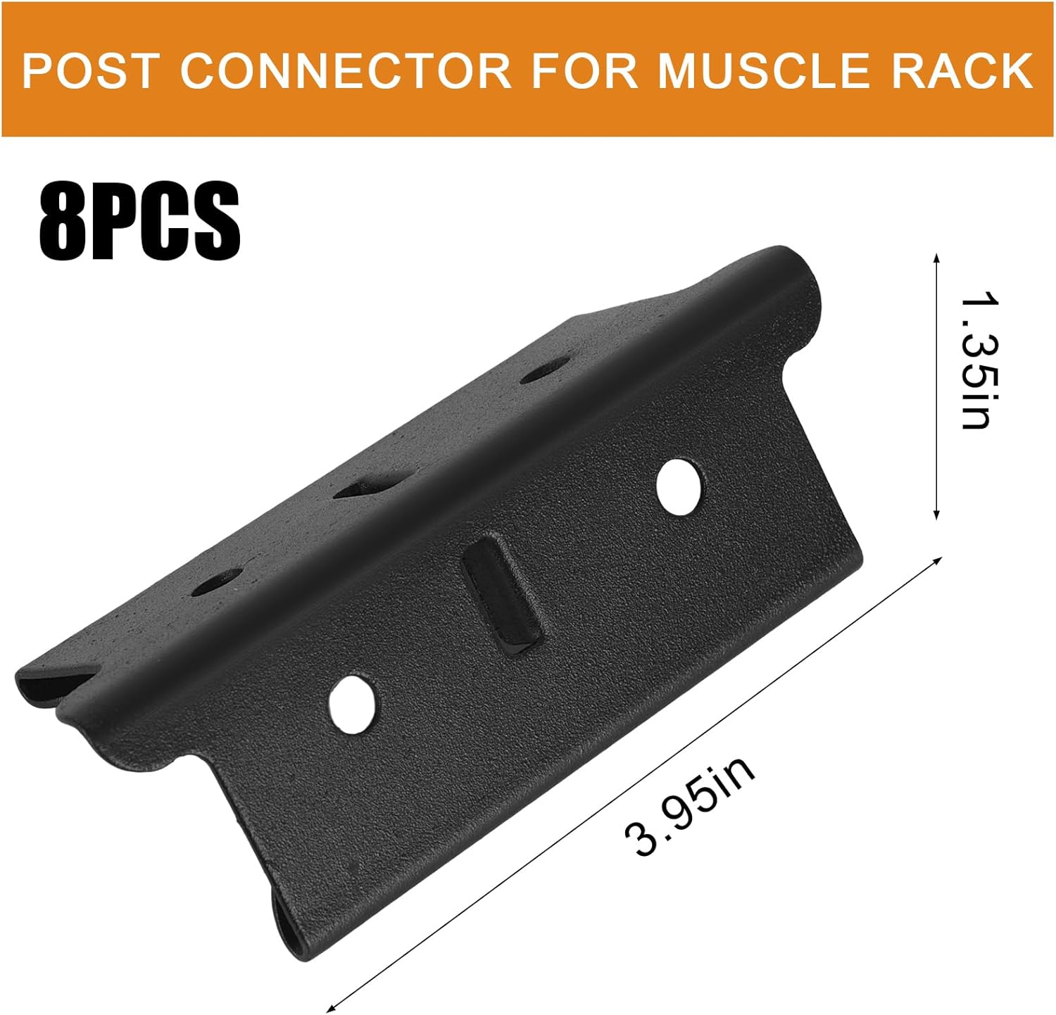 8 Pcs 1.25 In Post Coupling Compatible With Muscle Rack, Post Coupler, Post Connector For Muscle Rack Width is Less Than or Equal To 1.25 Inches, 3.95 x 1.35 x 1.35 In