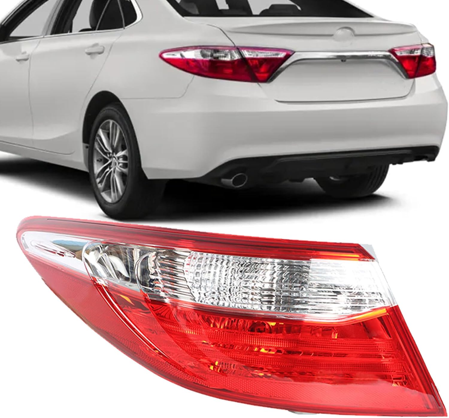 WFLNHB Left Side Outer Tail Light Assembly Replacement for Toyota Camry 2015 2016 2017 Driver Side Rear Brake Lamp 8156006640 TO2804121
