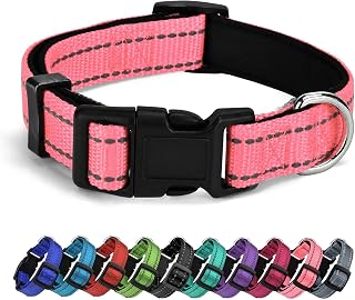 AUDWUD Thick nylon collar, classic adjustable dog collar in multiple colors, suitable for small, medium and large dogs, 4 sizes