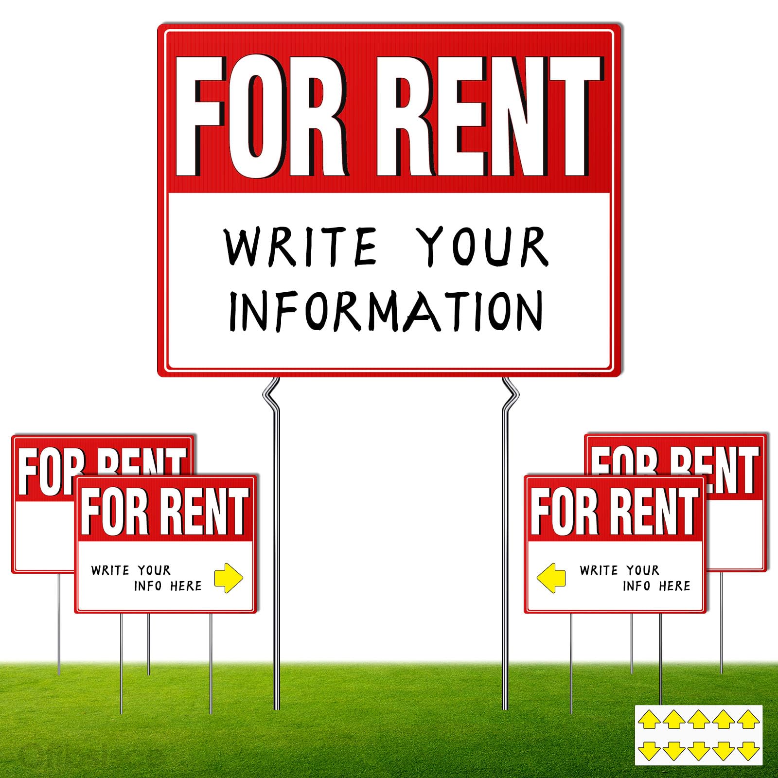 Photo 1 of Ofibsisce 4 Pack For Rent Yard Signs with Stakes, 17x13" Double Sided