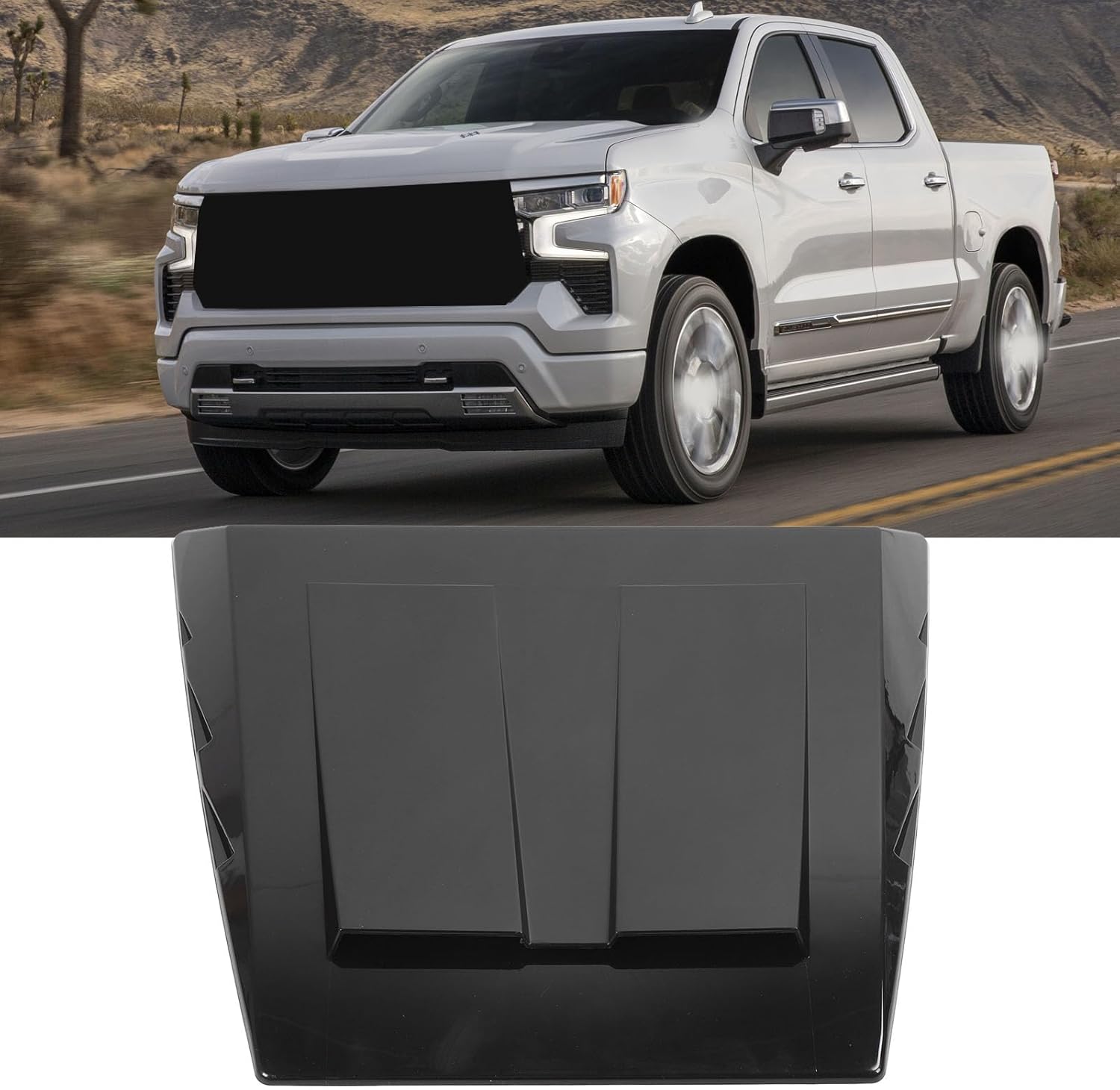 Fabater Car Air Flow Intake Hood Scoop Vent, Universal Air Outlet Cover Trim for Most Off Road Vehicles, Glossy Black Exterior Hood Vent, Bonnet Vent Cover, Car Decorative