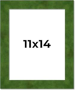Amazon.com - 11x14 Frame Green Burl Solid Wood Picture Frame | 1.75 ...