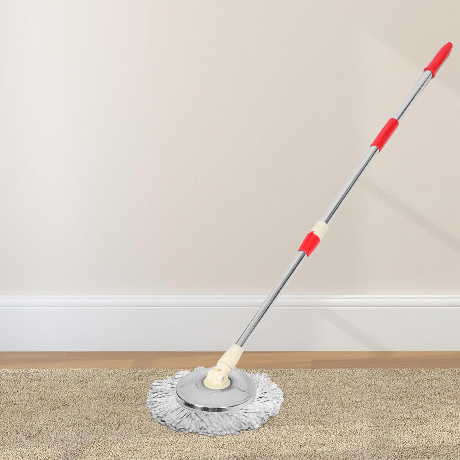 Alipis Varilla de Trapeador Giratoria de Repuesto de Acero Inoxidable Azul | Desmontable, Función Giratoria, Apta para Baldosas y Madera Dura, Pieza de Recambio para Uso Doméstico
