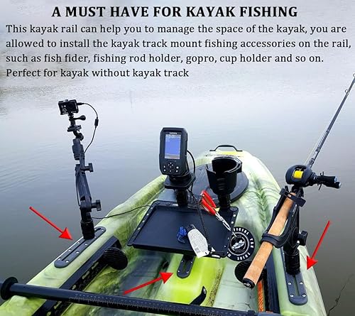 Miniatura 4 de Pista de kayak, pista de perfil bajo para kayak, riel de kayak, pista de montaje de accesorios de kayak, pista de engranajes de kayak para soporte