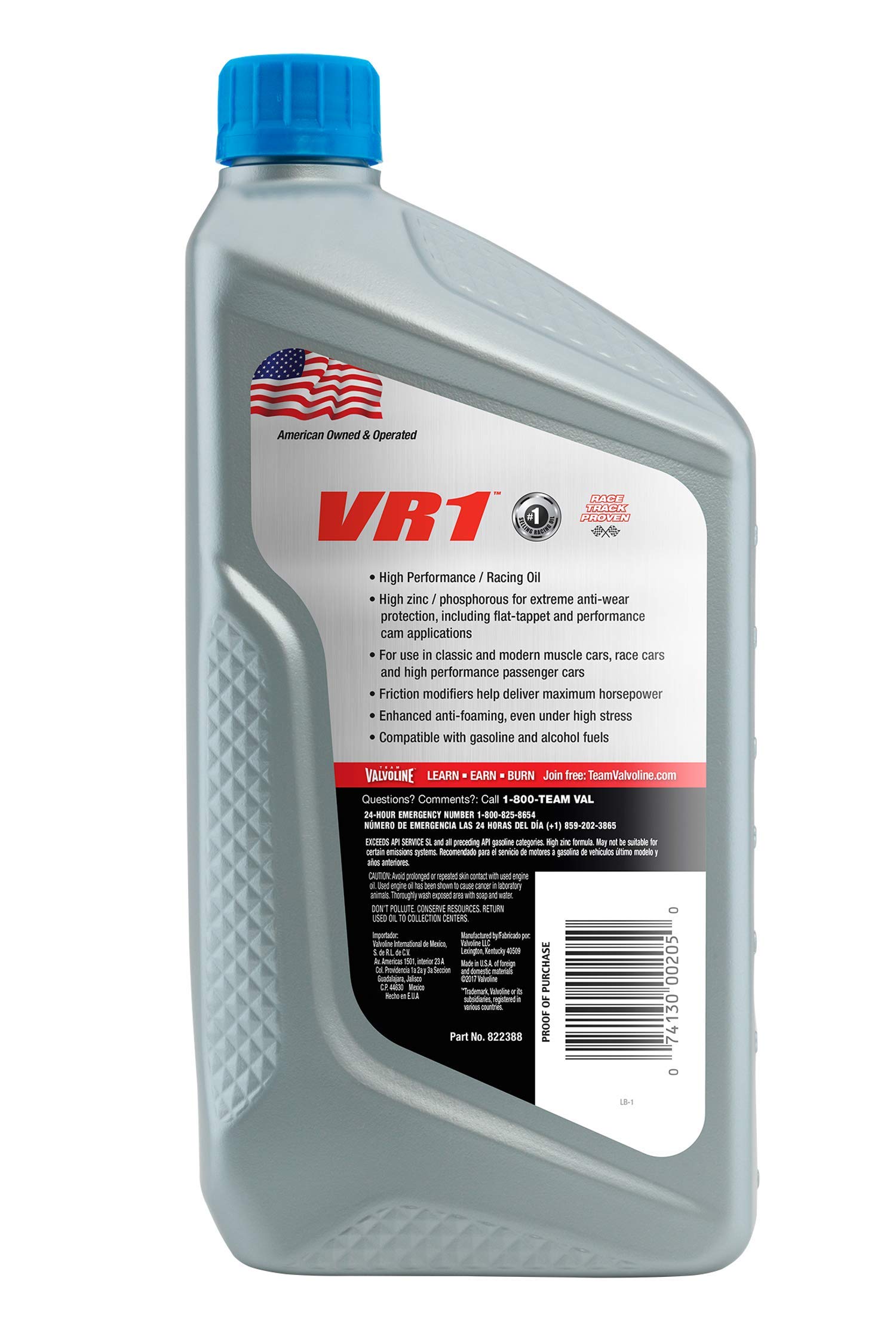 Valvoline VR1 Racing SAE 10W30 High Performance High Zinc Motor Oil 1