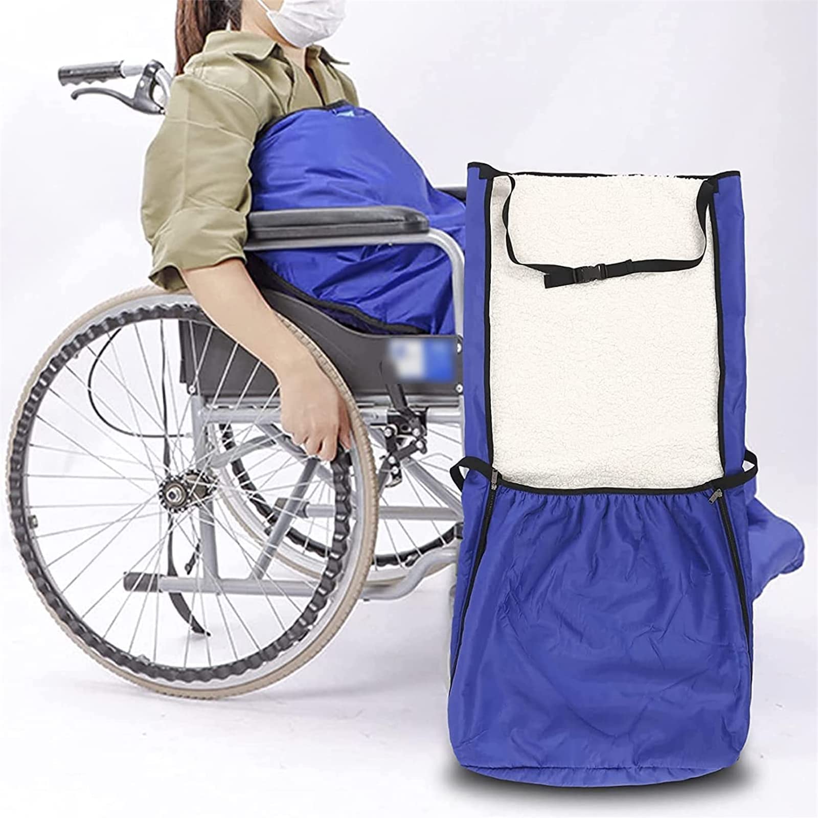 X&Z-XAOY Cómoda Manta Impermeable para Silla De Ruedas Funda para Silla De Ruedas con Forro Polar Funda Calentadora para Silla De Ruedas Mantas para Ancianos