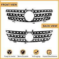 Vista 2 de Rejilla Compatible para Mercedes Benz W164 ML Parrilla ML320 ML350 ML500 ML550 Parachoques Rejilla 2005 2006 2007 2008 (NEGRO)