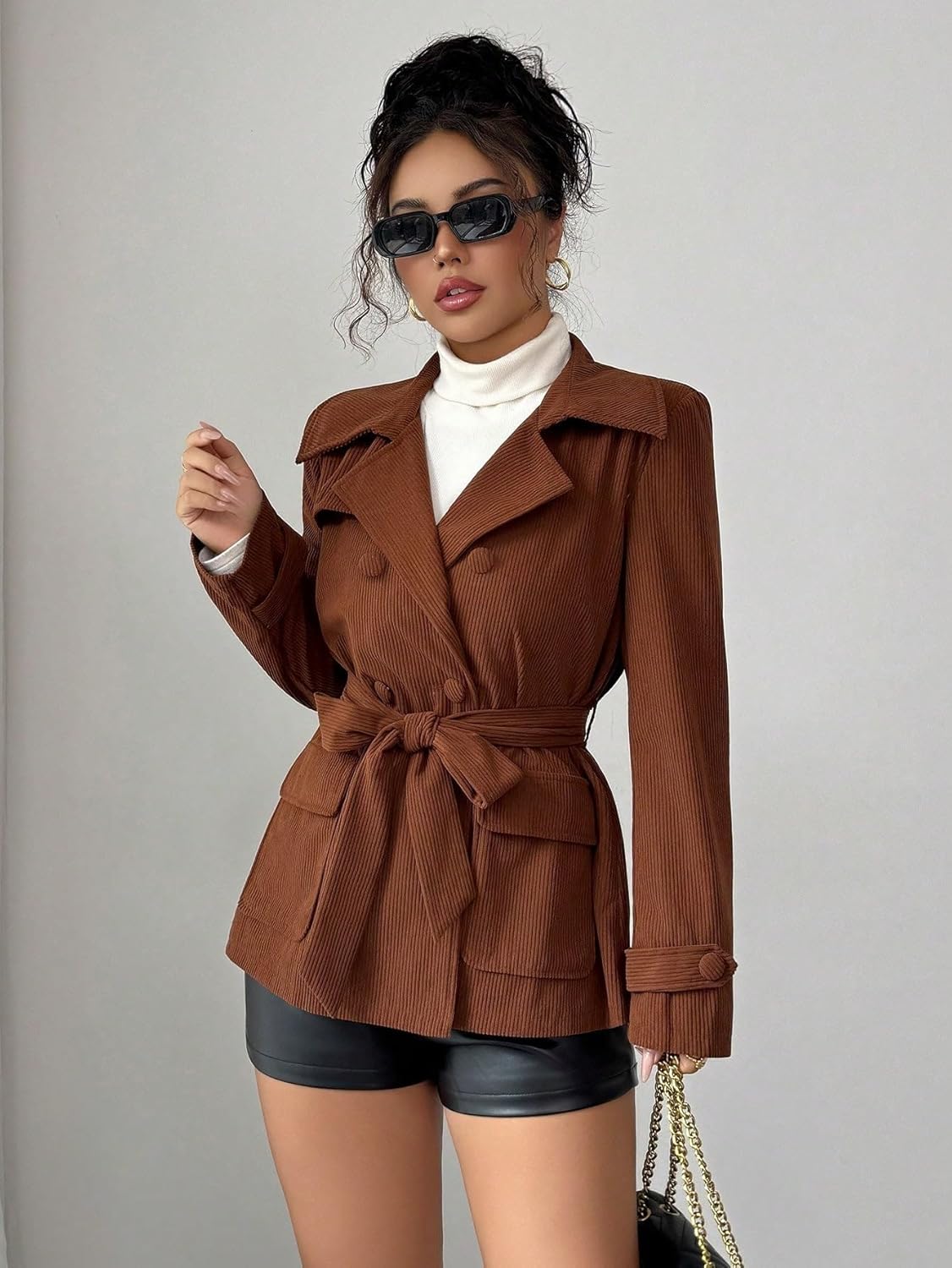 Women's Casual 2025 Coats Long Sleeve Trench Coat