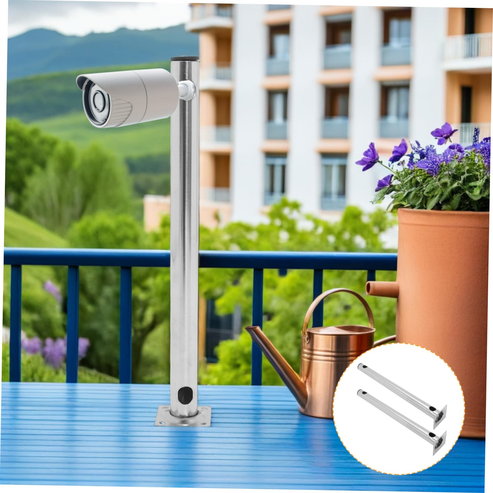 Angoily 2pezzi Supporto Per Antenna in Acciaio Inossidabile Staffa Di Montaggio Parete Per Telecamera Supporto Verticale Per Antenna Wireless Per Tv Esterna Staffa Di Rete Wi-fi e Configur
